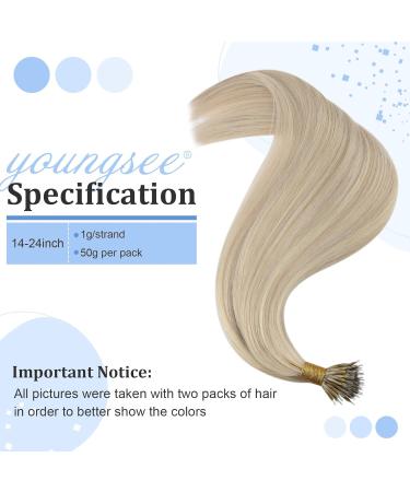 Youngsee Nano Ring Extensions | Real Hair Ash Blonde 35cm | Remy Hair 50g #18/613 | Quality Nano Hair Extensions - Buy Online on GoSupps.com