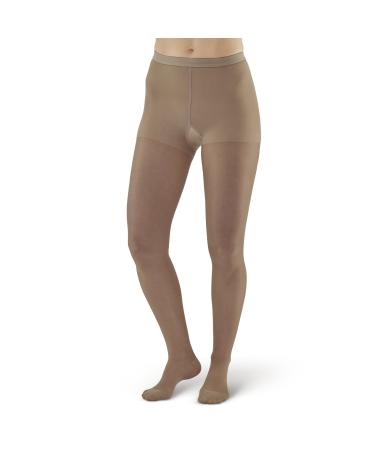 Ames Walker Women's AW Style 15 Sheer Support Closed Toe Compression Pantyhose - 15-20 mmHg Taupe Medium 15-M-Taupe Nylon/Spandex Medium Taupe