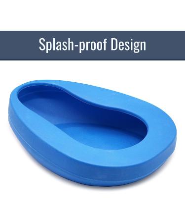 DMI Bariatric Bedpan - No Spill/Splash Design, FSA/HSA Eligible, Blue - Buy Online on GoSupps.com