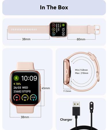 Women's Smart Watch with Call & Dial, Alexa Built-in, Heart Rate Monitor, Blood Oxygen & Sleep Tracker - IP68 Waterproof 1.7 Touch Screen Fitness Tracker for iPhone & Android - Pink - Buy Online on GoSupps.com