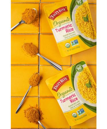 Tasty Bite Organic Turmeric Rice 8.8oz (Pack of 6) - Ready-to-Eat Microwaveable Cooked Rice | Certified Organic Turmeric Rice - Buy Online on GoSupps.com