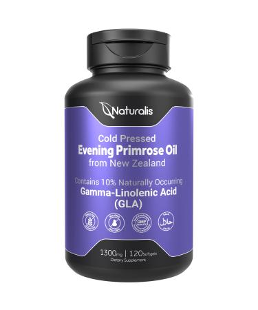Naturalis Evening Primrose Oil (1300mg) | 100% Natural from New Zealand | Non-GMO, Soy & Gluten Free, Zero Filler | 120 Softgels 120 Count (Pack of 1) - Buy Online on GoSupps.com