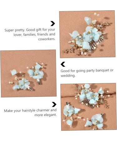MAGICLULU 2 Sets Hair Comb Crystal Hairpin Combs Wedding Veil Flower Hair Clips for Women Bridal Headpieces for Wedding Hair Teasing Comb Bride Hair Decor Headdress Pearl Delicate Miss Alloy - Buy Online on GoSupps.com