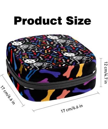 Women s Multi-Purpose Travel Organizer - Big Capacity Menstrual Cup & Makeup Storage with Funny Cats & Skull Design - Buy Online on GoSupps.com