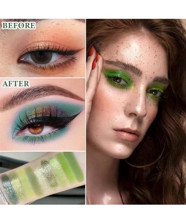 15 Color Green Eyeshadow Palette | Highly Pigmented Matte & Shimmer | Waterproof Long Wear Glitter Makeup for Women - Buy Online on GoSupps.com