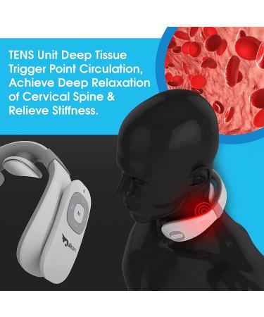 Alicorn Pulse TENS Unit Neck Massager with Heat - Wireless Smart Massager for Deep Tissue Relaxation & Soothing Therapy - Buy Online on GoSupps.com