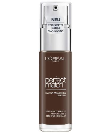 L'Oréal Paris Liquid Foundation with Hyaluron and Aloe Vera - Perfect Makeup, No. 12.N Ebony, 30 ml
