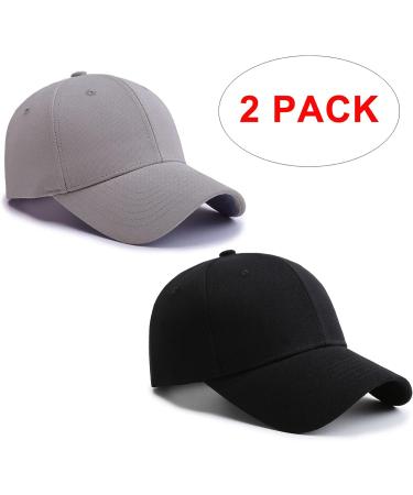 PFFY 2-Pack Grey+Black Baseball Cap Golf Dad Hat for Men and Women - Buy Online on GoSupps.com