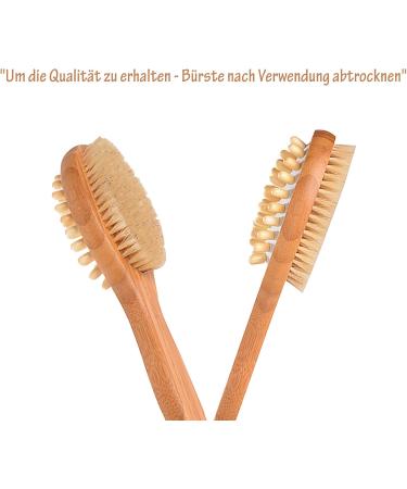 Attaga Back Brush with Massage Function - Ergonomic Long Wooden Bathing Brush for Dry Skin & Exfoliation - Buy Online on GoSupps.com
