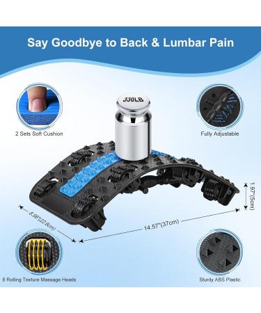 Back Extensor 2024 - Adjustable Neck & Back Support for Herniated Discs & Scoliosis | Multi-Level Lumbar Vertebrae with Massage Wheels - International Shipping - Buy Online on GoSupps.com