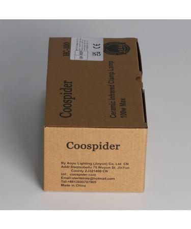 Coospider 100W Infrared Ceramic Heat Lamp for Reptiles & Amphibians - No Visible Light E27 Bulb Holder Perfect for Turtles Lizards Snakes & More - Buy Online on GoSupps.com