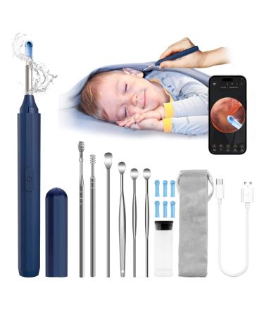 Wey7inQ Ear Cleaner Navy with 1920P FHD Camera and 6 LED Light WiFi Wireless Ear Wax Removal Tool Waterproof Ear Cleaning Kit Suitable for iPhone ipad/Adults Kids . Best Birthday Christmas Gift Blue