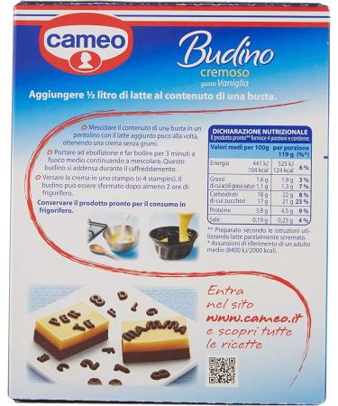 Cameo Budino Creamy Vaniglia & Vanilla Pudding Bags 80g (Pack of 6) - Buy Online on GoSupps.com