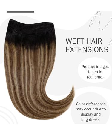 Hetto Treat Remy Real Hair Extensions - Black Balayage & Ombre #1B/6/27 - 80g 35cm - Premium Quality for Effortless Style - Buy Online on GoSupps.com
