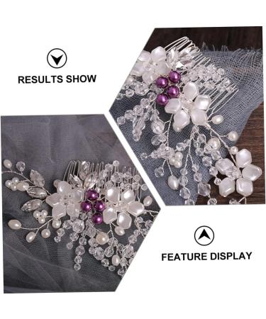 Housoutil 1pc Braided Flower Comb Wolf Tail and Ears Pearl Hair Comb Diy Women Hair Comb Womens Hair Clips Hair Claw Clips for Women Tiara Hair Accessories The Side White Abs Bride - Buy Online on GoSupps.com