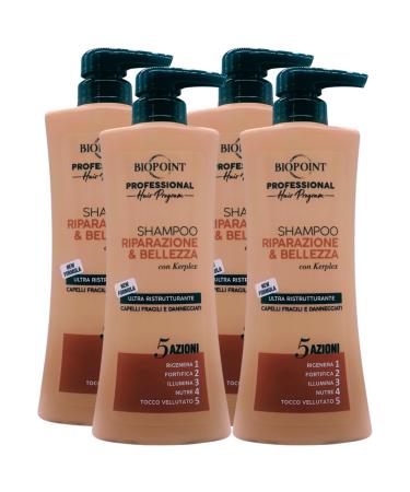 FEI FAN Repair & Beauty Shampoo with Kerplex Ultra Restructuring. For brittle and damaged hair. 5 Actions: Regenerates Fortification Brightens Nourishes and Velvety Touch 400 ml (4 bottles)