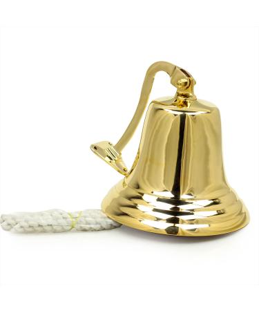 Nagina International, Ships Bell with Bracket Brass Ship Bell with Rope Ringer