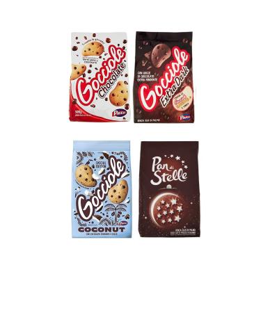Pavesi Pavesi Barilla Biscuits Gocciole Pack d'essai Chocolate Dark Coconut biscuits + Mulino Bianco Pan di stelle 350 g