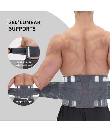 PROIRON Lower Back Support Belt - Lumbar Support Brace for Pain Relief, Sciatica, Scoliosis - Adjustable Straps, Breathable Mesh - Sizes M/L/XL - Waist 65cm to 117cm - L (Waist Size 33-40) - Buy Online on GoSupps.com