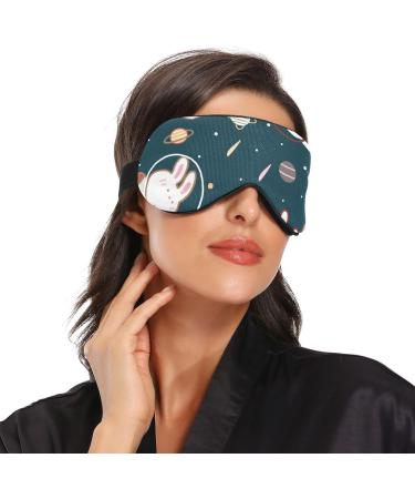 Space Rabbit Light Blocking Eye Mask for Deep Sleep | Breathable & Adjustable Unisex Design for Travel, Meditation, and Office Use - Buy Online on GoSupps.com