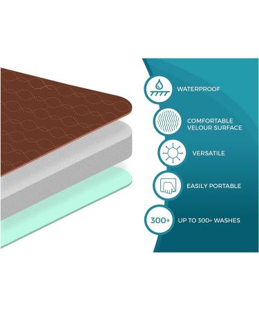 Americare Washable Waterproof Seat Protector Pad 21 x 22 - Reusable Furniture Cover for Elderly, Kids, Pets - Ultra Absorbent Pee Pad (Brown) - Buy Online on GoSupps.com