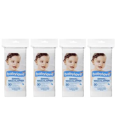 Buy Babylove Disposable Washcloths - Pack of 4 (120 Pieces) | Soft Convenient & Ideal for Baby Care - International Shipping Available! - Buy Online on GoSupps.com
