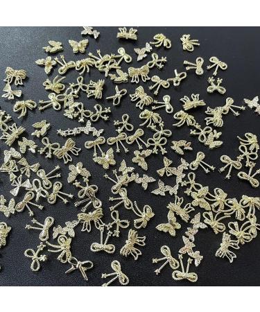 50 Piece 3D Gold Bow & Butterfly Nail Charms - Premium Alloy Nail Art Decor for Stunning Nail Designs - Buy Online on GoSupps.com