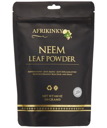 Afrikinky Neem Powder 250 Gram | 8.82 Ounce | for Skin Hair and Detox | Azadirachta Indica | Very Bitter | Natural