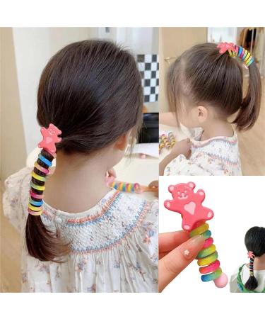 Colorful Telephone Wire Hair Bands | Colorful Braided phone Wire Hair Ties - Comfortable Phone Cord Wear-Resistant Ponytail Holder Hair Ties for Kids 3-6 - Buy Online on GoSupps.com