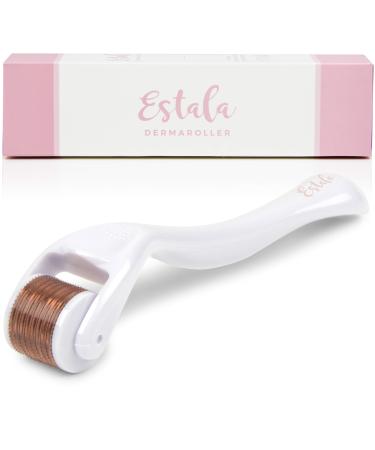 Estala Derma Roller Cosmetic Microneedling Kit for Face 540 Titanium Microneedle Roller - 0.25mm Microdermabrasion Device - Includes Free Storage Case & Ebook (White)