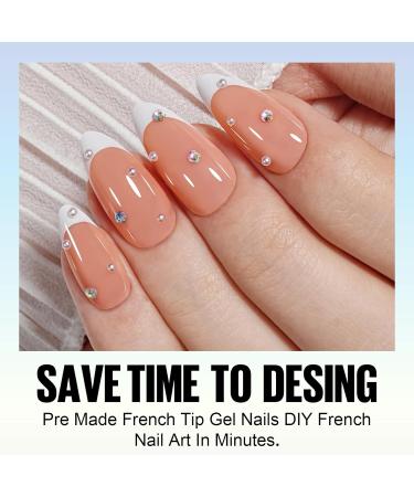 Tomicca French Press On Nails - 180 Almond Nail Tips Pre-Colored Full Cover & Base Coat 15 Sizes Nude Almond Nail Art & Extensions - Buy Online on GoSupps.com