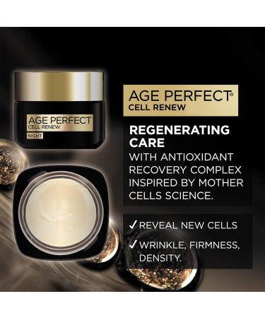 L'Oreal Paris Cell Renew Night Cream Age Perfect Anti-Oxidant Recovery Complex Night Cream For Anti- Wrinkle Firmness And Vitality 50ml - Buy Online on GoSupps.com