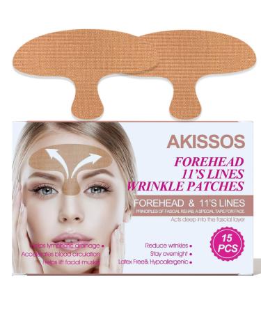 Akissos Pre Cut Forehead Wrinkles Patches 11 Lines Face Tape Elastic Strong Adhesion