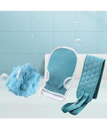 3Pcs Exfoliating Body Scrubber Set - Back Scrubber, Bath Glove, and Loofah Sponge - Deep Cleanse for Men and Women - Buy Online on GoSupps.com