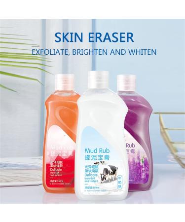 Mud Rub Exfoliating Whitening Gel with Bath Sponge - Skin Brightening Mud Rubbing Artifact (Peach) - Buy Online on GoSupps.com