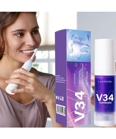 V34 Purple Toothpaste - Color Correction & Whitening Booster for Adults | Brighten Your Smile - Buy Online on GoSupps.com