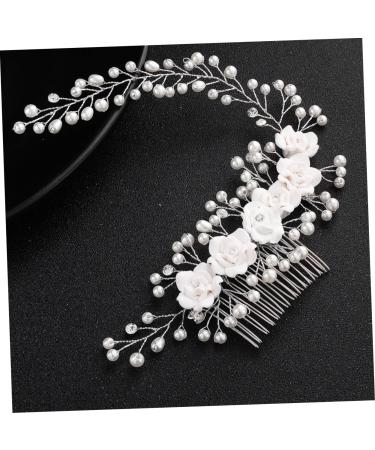 Housoutil Bridal Headdress Bridal Comb Childrens Hair Accessories Flower Hair Combs Wedding Dress Hairpin Hair Accessories Summer Picnic Headwear Tiara White Issue Card Bride Princess - Buy Online on GoSupps.com