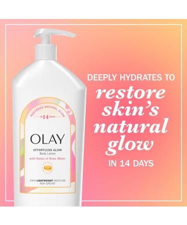Olay Effortless Glow Hydrating Body Lotion for Women | Restore Skin's Natural Glow Instant Absorption Rose Water Scent - 18 fl oz - Buy Online on GoSupps.com