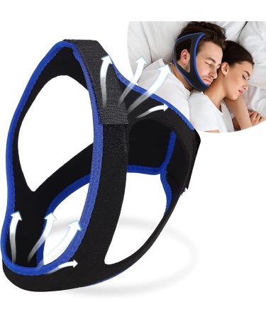 Adjustable Anti Snoring Chin Strap for Men and Women - Breathable, Comfortable and Effective - Blue - Buy Online on GoSupps.com