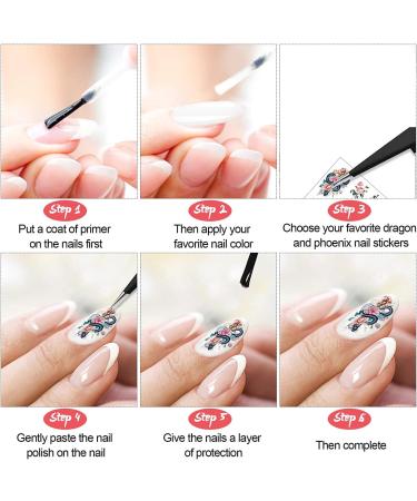 Kalolary 6 Sheets 3D Snake Nail Art Stickers - Self-Adhesive Hot Snake Flower Pattern Decals for Women and Girls - DIY Nail Design Decoration - Buy Online on GoSupps.com