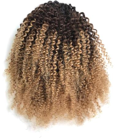 14 Inches Puff Ponytail Extension with Drawstring for Women Afro Kinky Curly Remy Human Hair Ombre Black to Blonde 1B/27 - Buy Online on GoSupps.com