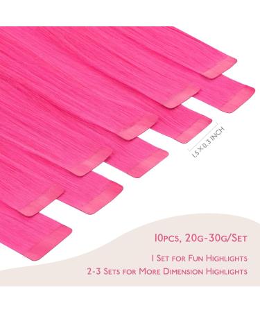 Salife Hot Pink Tape In Extensions - 10 Pcs Real Hair 45cm 25g Invisible Hair Extensions for Girls - Buy Online on GoSupps.com