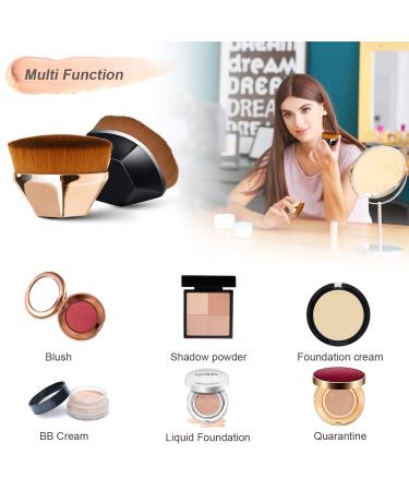 Endoto Foundation Brush Set - 2 Piece Kabuki Flat Top Face & Blush Brush for Liquid Cream Concealer - Premium Quality (Rose) - Buy Online on GoSupps.com