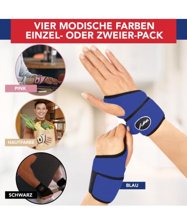 Dr. Arthritis Wrist Support Bandage - Doctor Designed Tendonitis & Carpal Tunnel Relief - Blue Single Pack - Buy Online on GoSupps.com