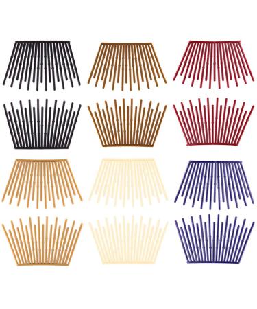 6 Pairs Interlocking Hair Combs Double Side Comb Hair Jaw Clamps Hair Clips Ponytail Holder Hair Styling Accessories for Women Ladies Girls (Mixed Color)