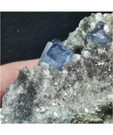 Room Decoration Natural Crystal Rough 47.8gRestoration of Quartz Gemstones from Yaogangxian Natural Purplish Blue Fluorite and mica intergrowth Minerals - Buy Online on GoSupps.com