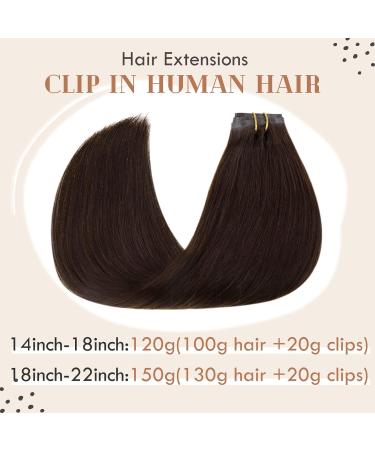 Vivien Darkest Brown Clip-In Real Hair Extensions | Remy Hair 18 Inch 7pcs/120g - Premium Quality Brown Hair Extensions - Buy Online on GoSupps.com