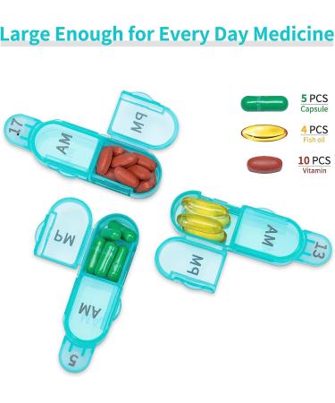 Blue Daviky Monthly Pill Organizer - 2 Times a Day | Convenient Medication Management - Buy Online on GoSupps.com