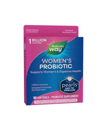 Nature's Way Women's Probiotic Pearls Supports Women's and Digestive Health* Protects Against Occasional Constipation & Bloating* 1 Billion Live Cultures 90 Softgels 90 Count (Pack of 1) Probiotic
