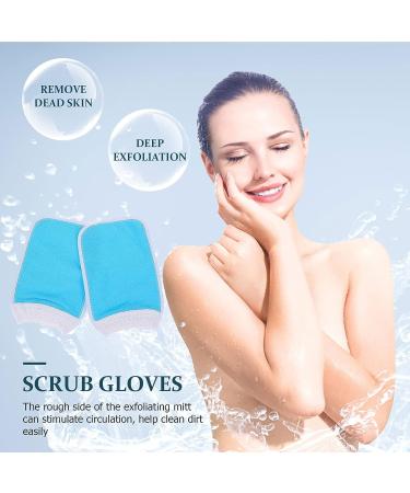FOMIYES Exfoliating Bath Gloves and Mitts Set - Blue Turkish Towel for Body Scrubbing & Shower - 2pcs Kit for Kids & Adults - Buy Online on GoSupps.com